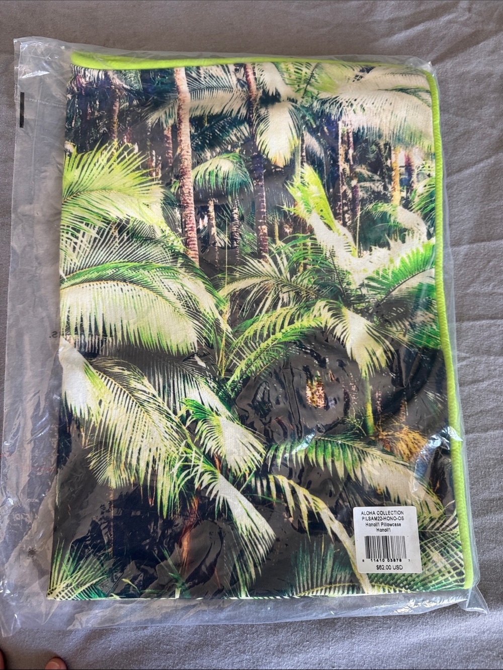 ALOHA Collection NWT Pillowcase Tropical Palm Print 20” x 20”